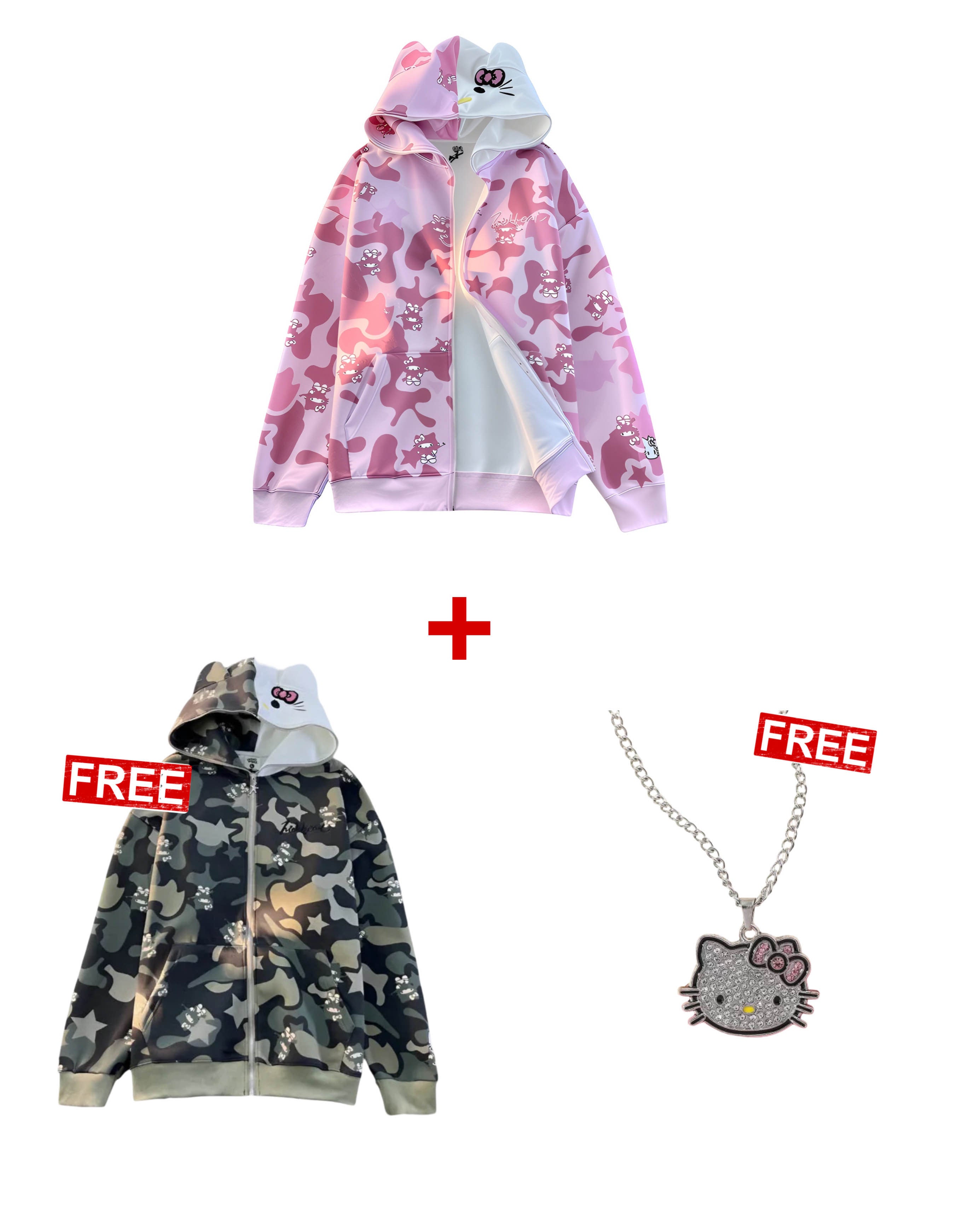 PINK SWEATER + FREE GREEN SWEATER + FREE CHAIN