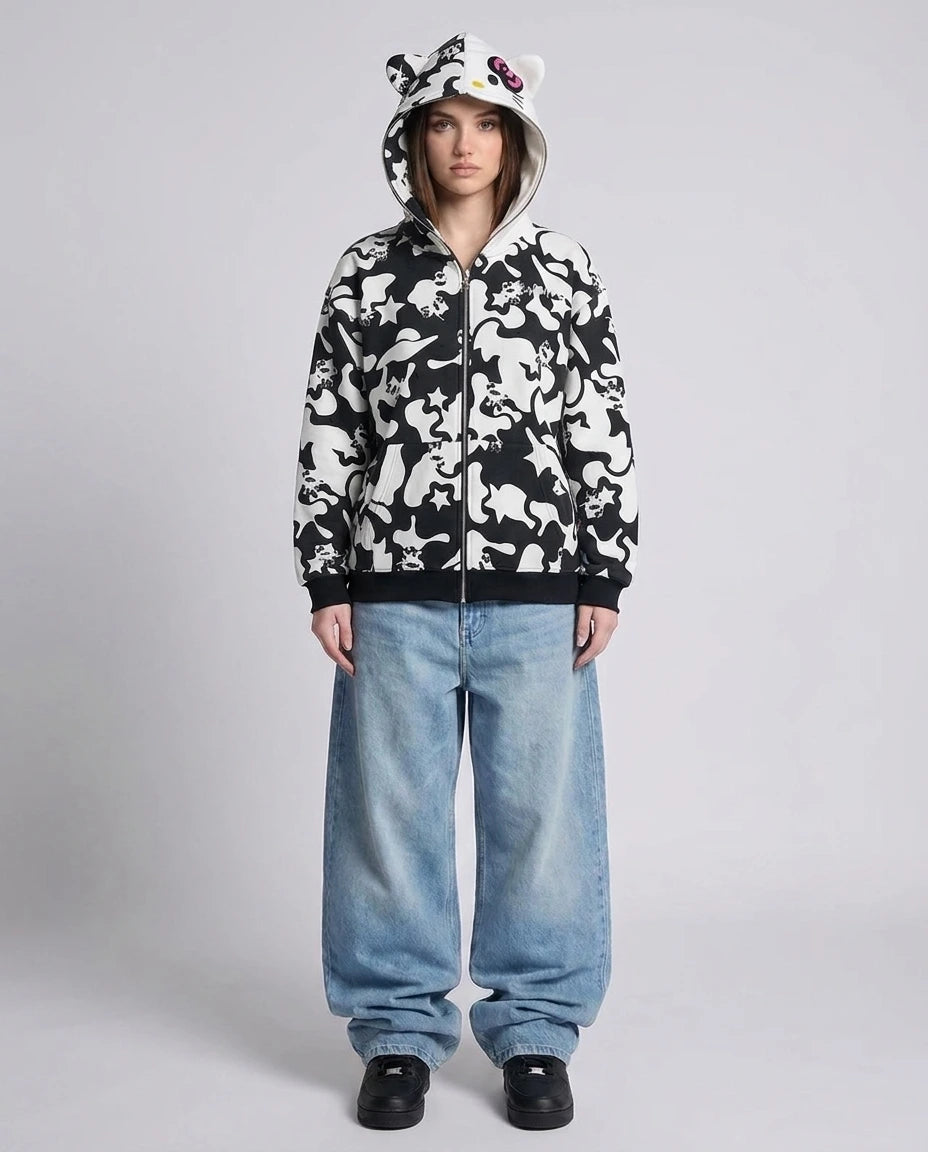 Y2K CINNAWRLD SWEATER (BLACK)
