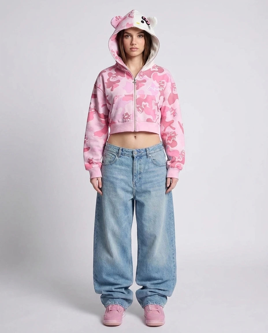 Y2K CINNAWRLD SWEATER (PINK CROPPED)