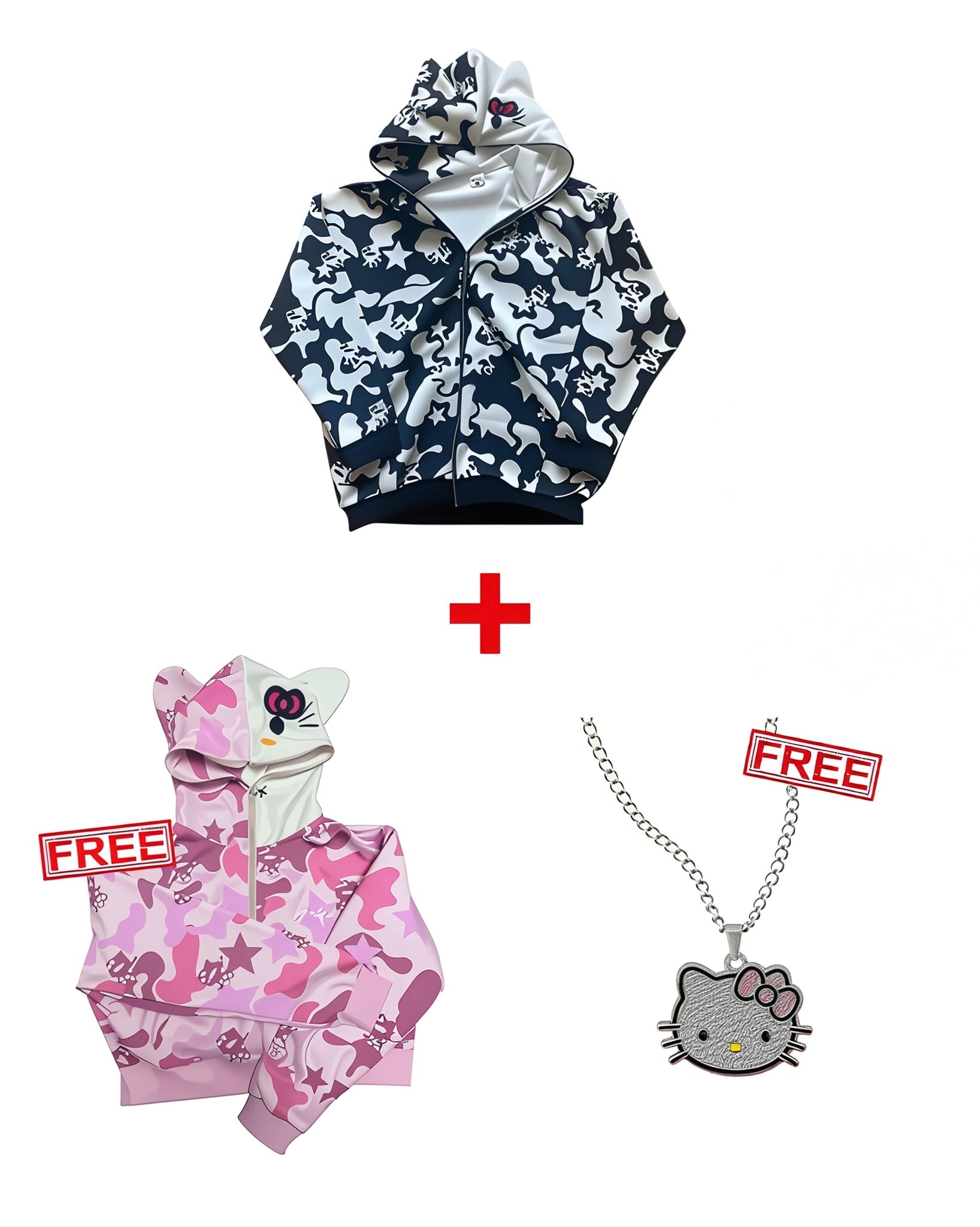 BLK SWEATER + FREE CROPPED SWEATER + FREE CHAIN