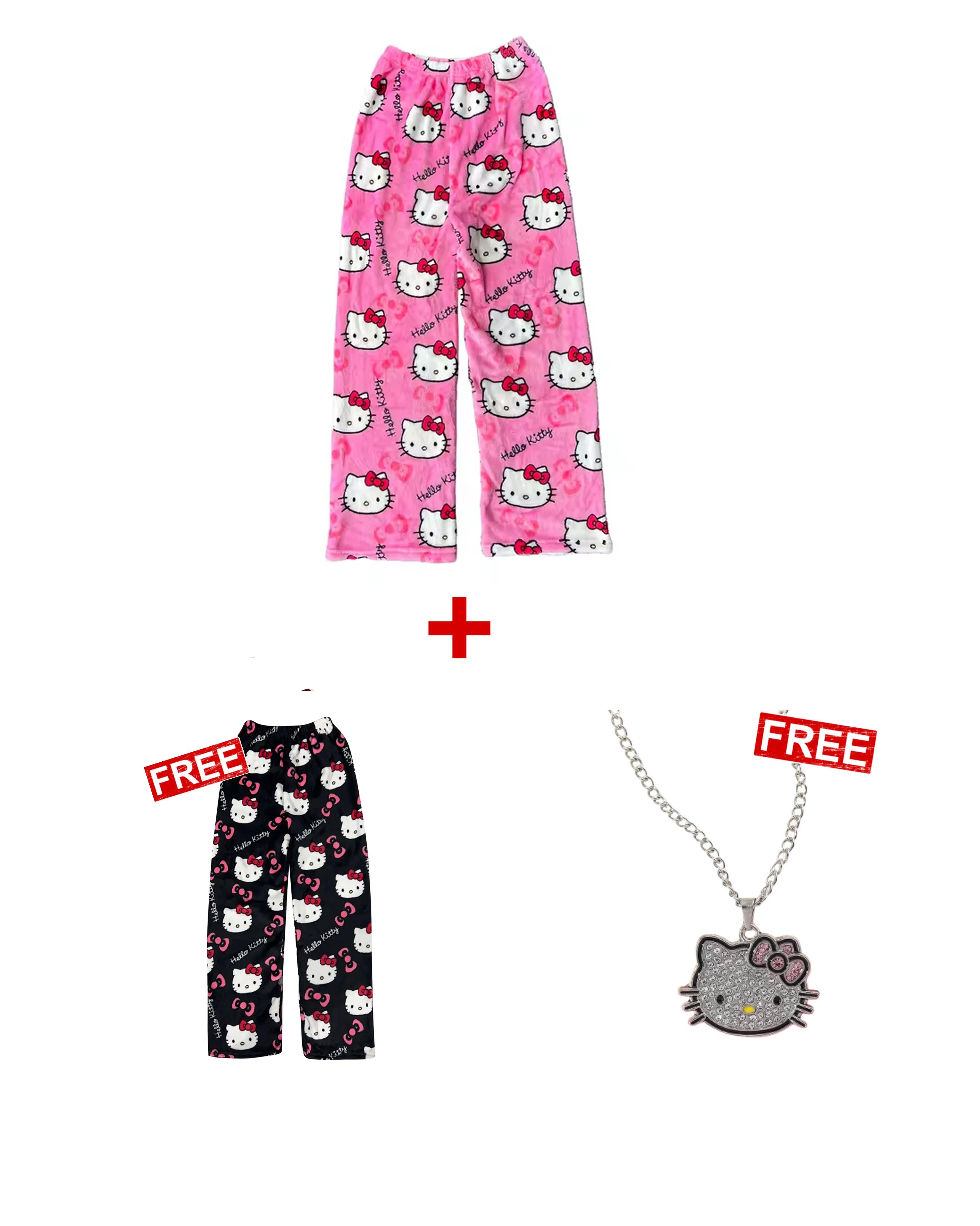 PINK PAJAMA + FREE BLACK PAJAMA + FREE CHAIN