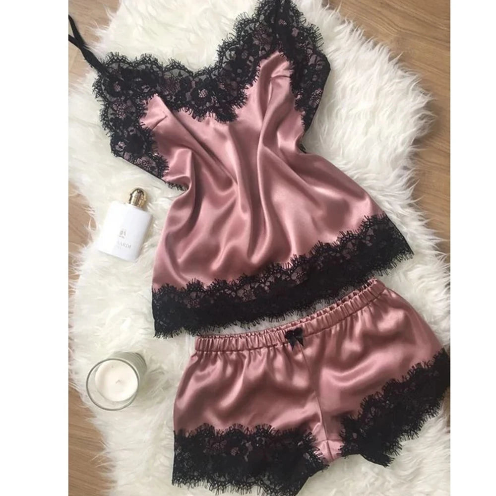 Luxe Lace V-Neck Pajama Set